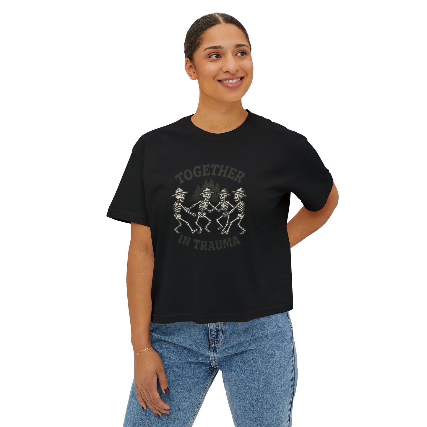 "Dancing in Trauma" Boxy Tee Front