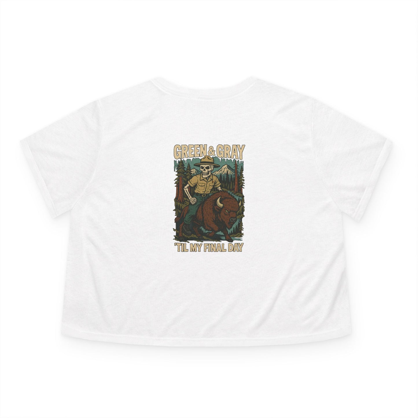 "Green and Grey, Til My Final Day" Crop Top Tee Bella