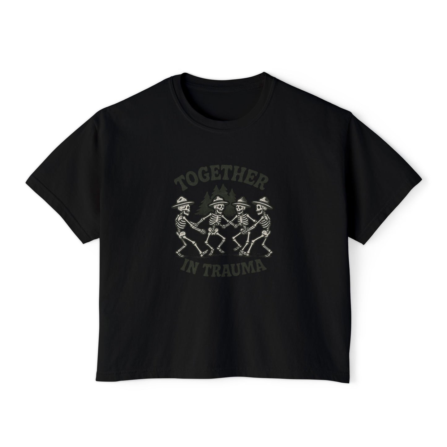 "Dancing in Trauma" Boxy Tee Front