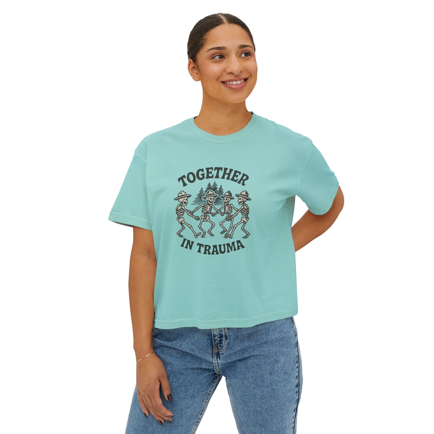 "Dancing in Trauma" Boxy Tee Front
