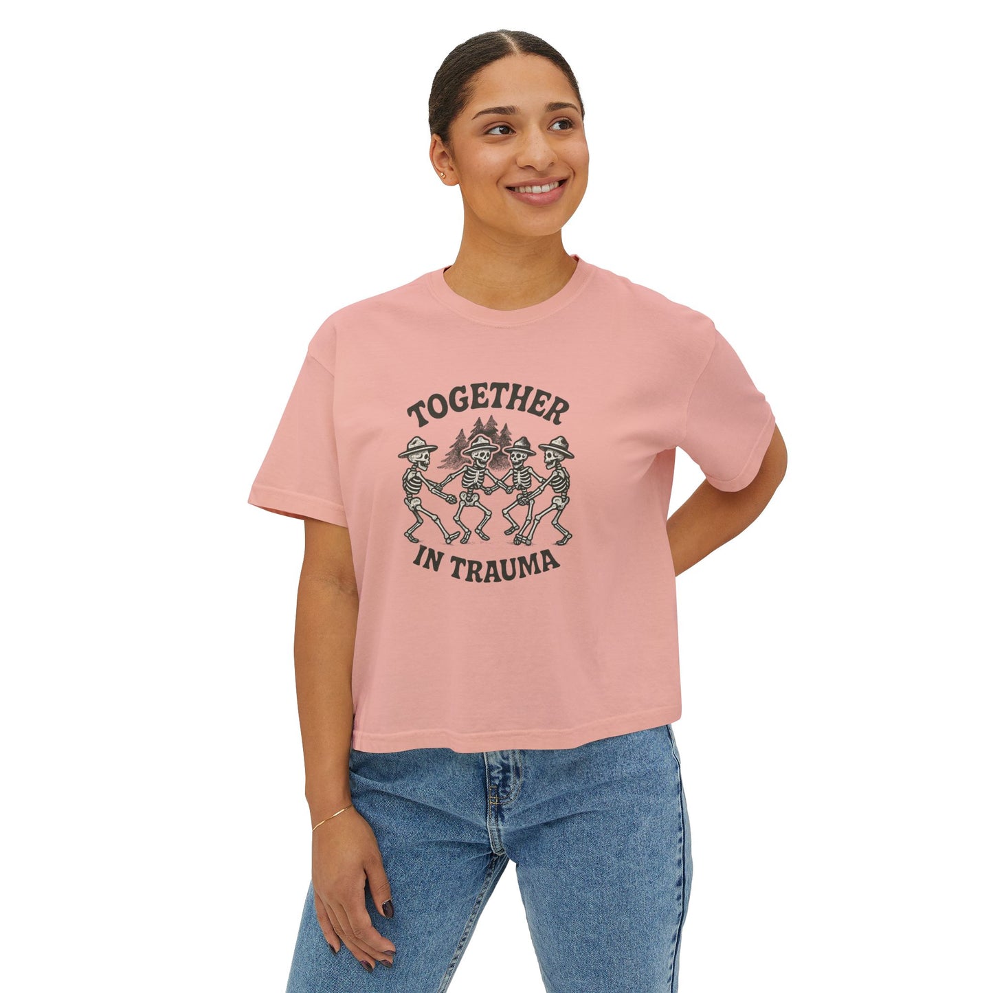 "Dancing in Trauma" Boxy Tee Front