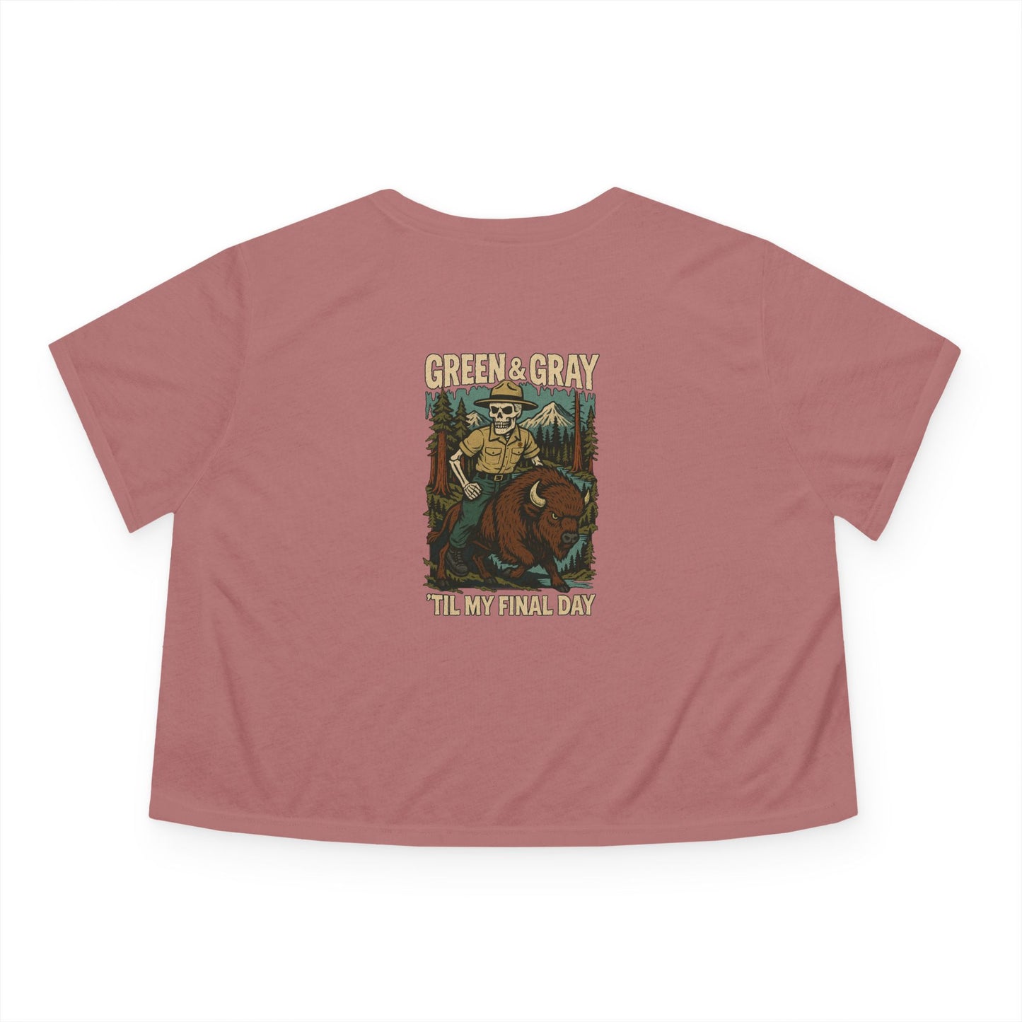 "Green and Grey, Til My Final Day" Crop Top Tee Bella