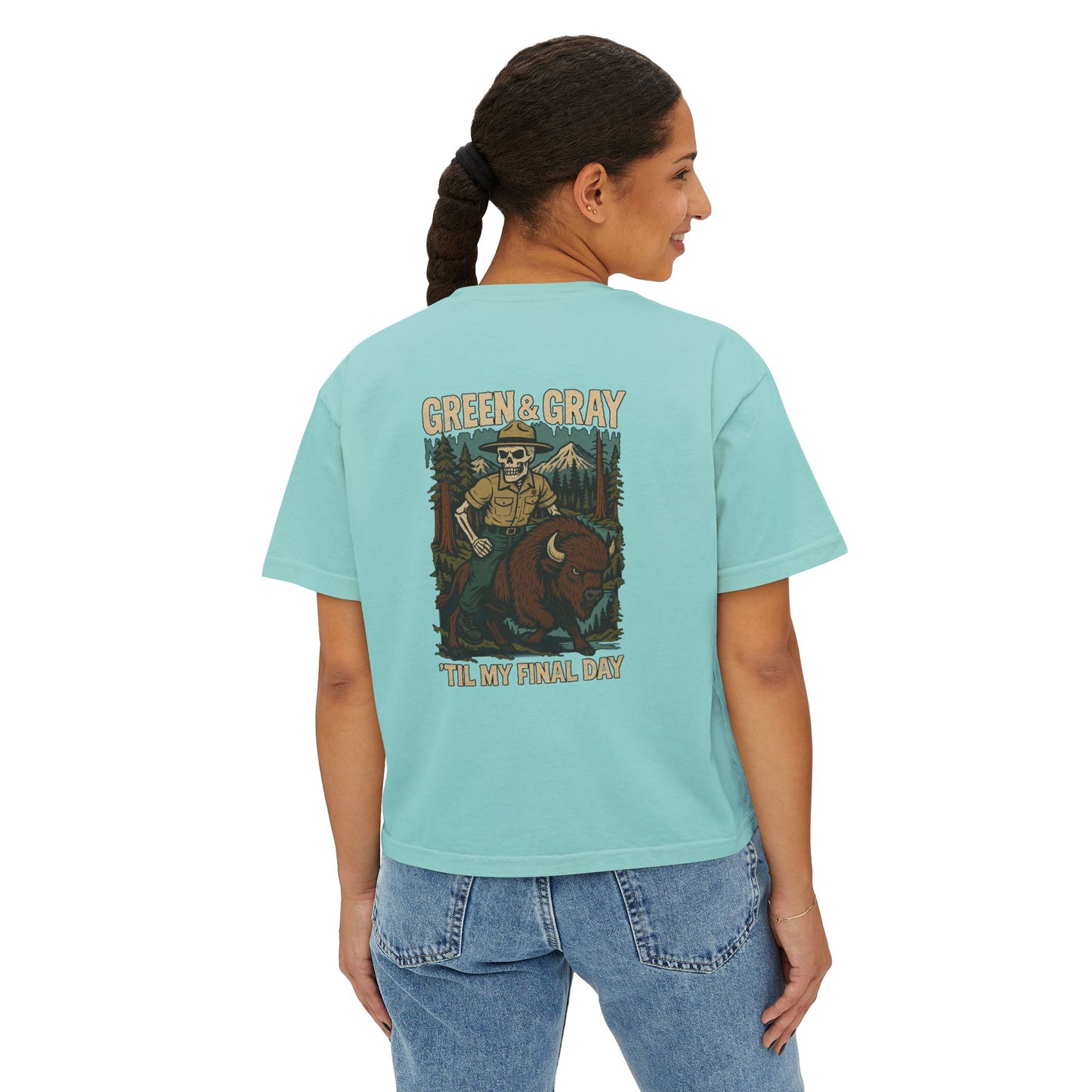 "Green and Grey, Til My Final Day" Boxy Tee