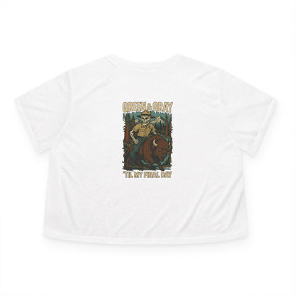 "Green and Grey, Til My Final Day" Crop Top Tee Bella
