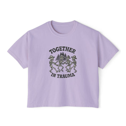 "Dancing in Trauma" Boxy Tee Front