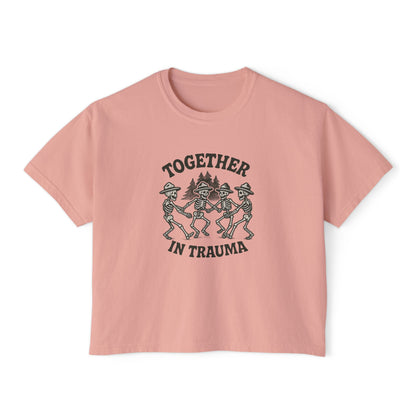 "Dancing in Trauma" Boxy Tee Front