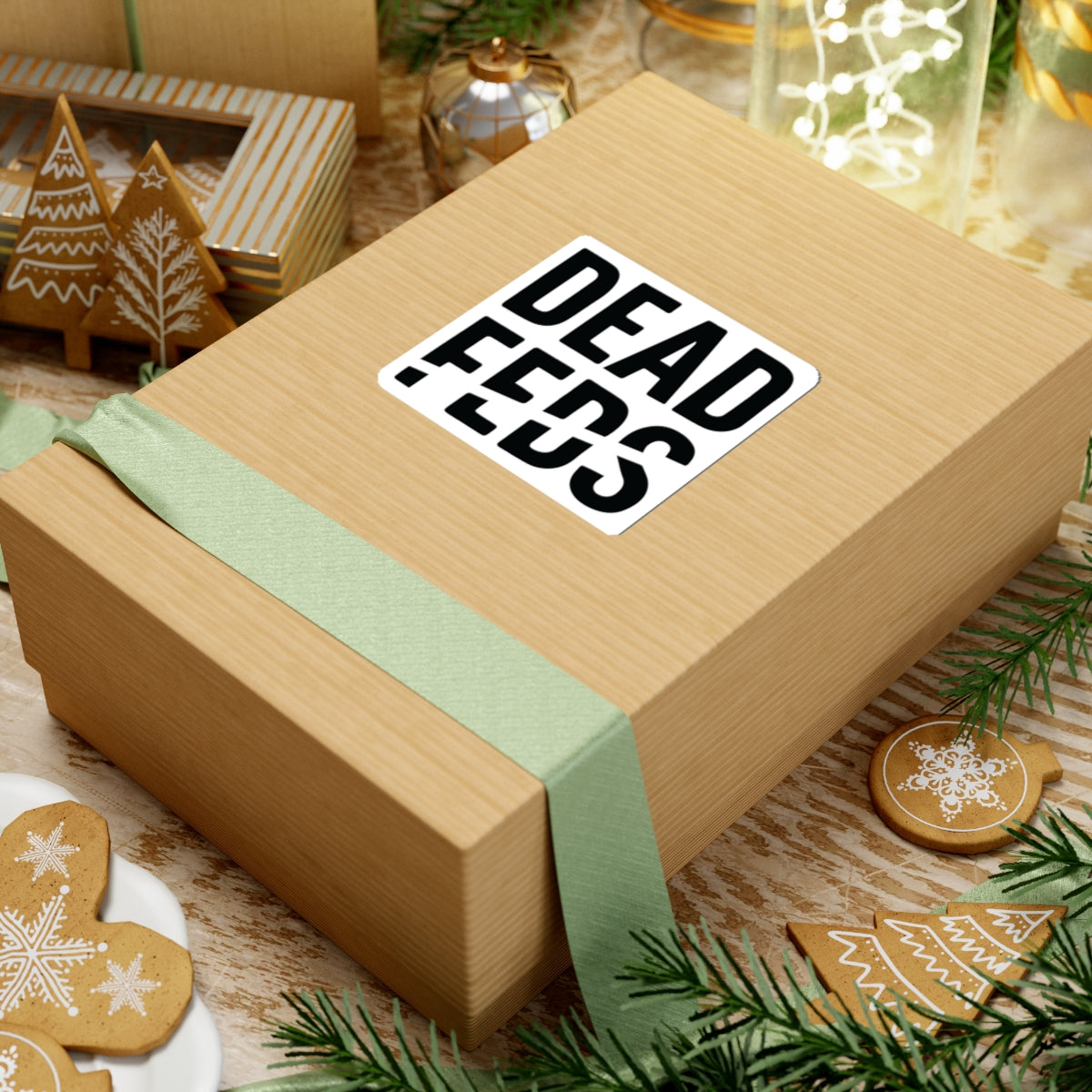 DeadFeds Logo Square Sticker for Laptop & Decor
