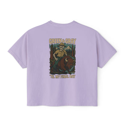 "Green and Grey, Til My Final Day" Boxy Tee