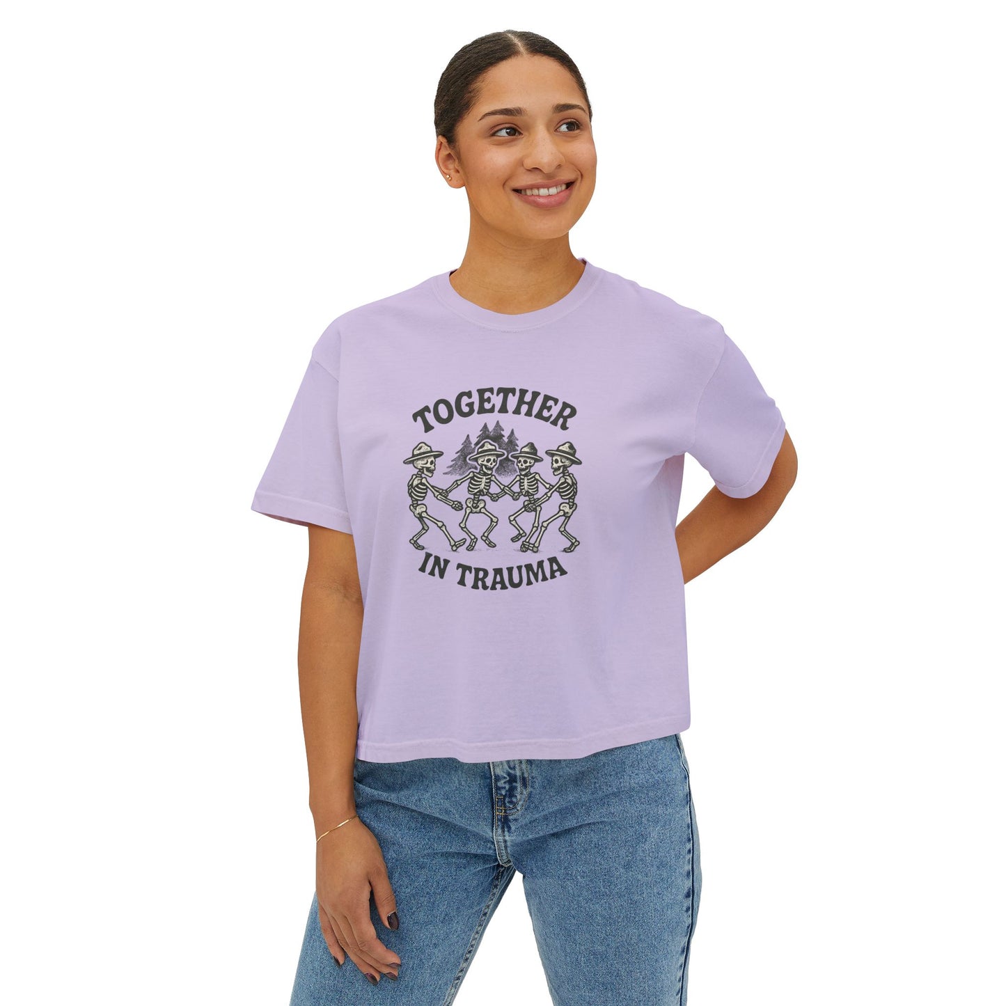 "Dancing in Trauma" Boxy Tee Front