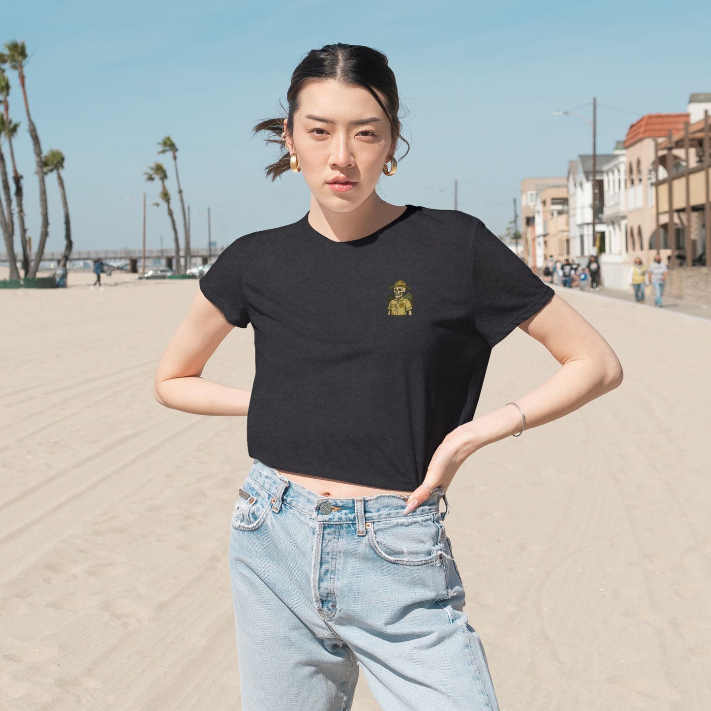"Green and Grey, Til My Final Day" Crop Top Tee Bella