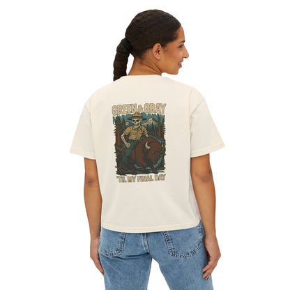 "Green and Grey, Til My Final Day" Boxy Tee