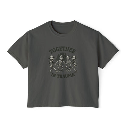 "Dancing in Trauma" Boxy Tee Front