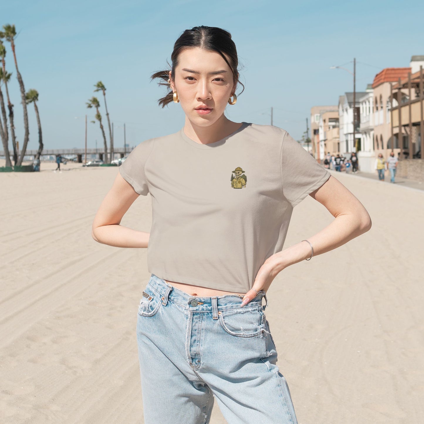 "Green and Grey, Til My Final Day" Crop Top Tee Bella