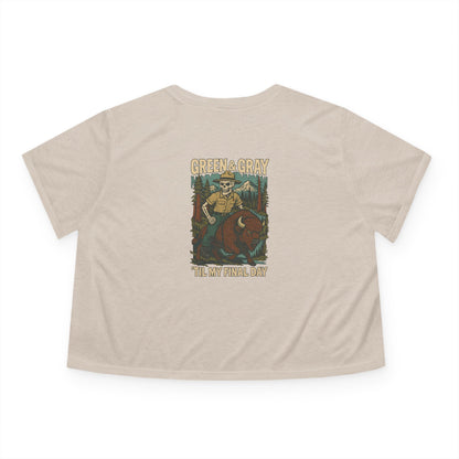 "Green and Grey, Til My Final Day" Crop Top Tee Bella