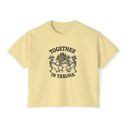 "Dancing in Trauma" Boxy Tee Front