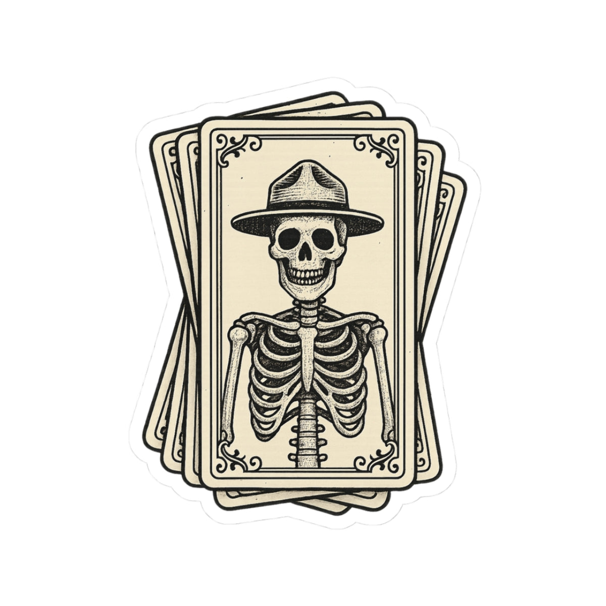 Flat Hat Tarot Sticker for Laptop & Decor