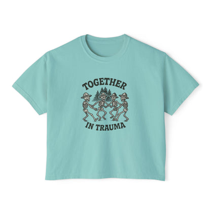 "Dancing in Trauma" Boxy Tee Front