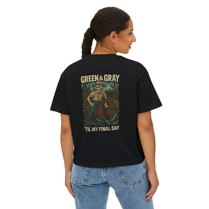 "Green and Grey, Til My Final Day" Boxy Tee