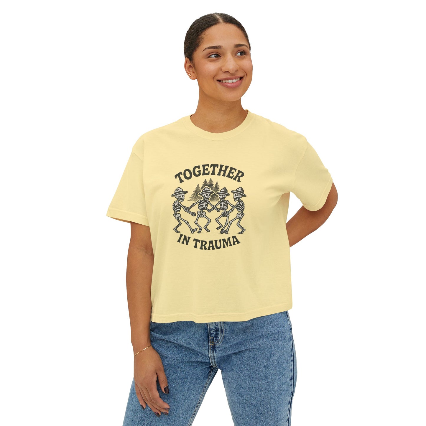 "Dancing in Trauma" Boxy Tee Front