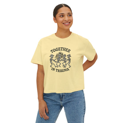 "Dancing in Trauma" Boxy Tee Front
