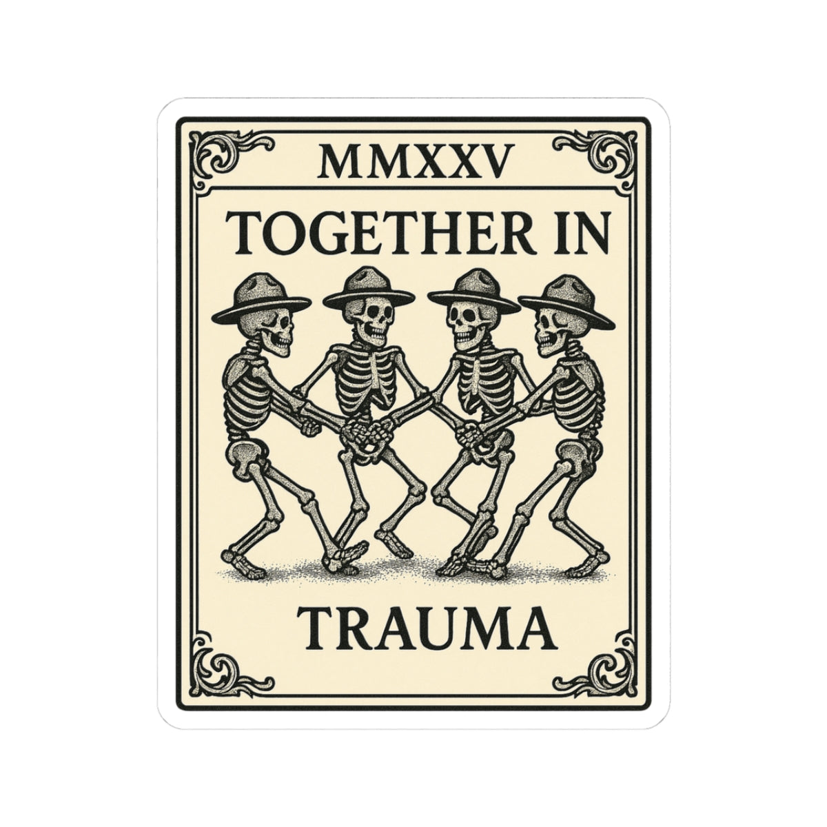 Together in Trauma Tarot Sticker for Laptop & Decor